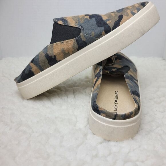 Lucky Brand Tychael Women's Slip On Mul Size  9 Green Camouflage Comfort Shoes - Picture 5 of 9